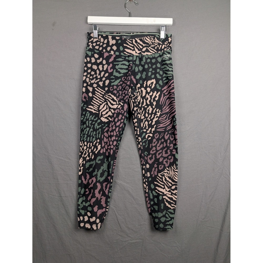 Calvin Klein Performance Womens‎ Printed High Waist Ankle Leggings Multicolor M